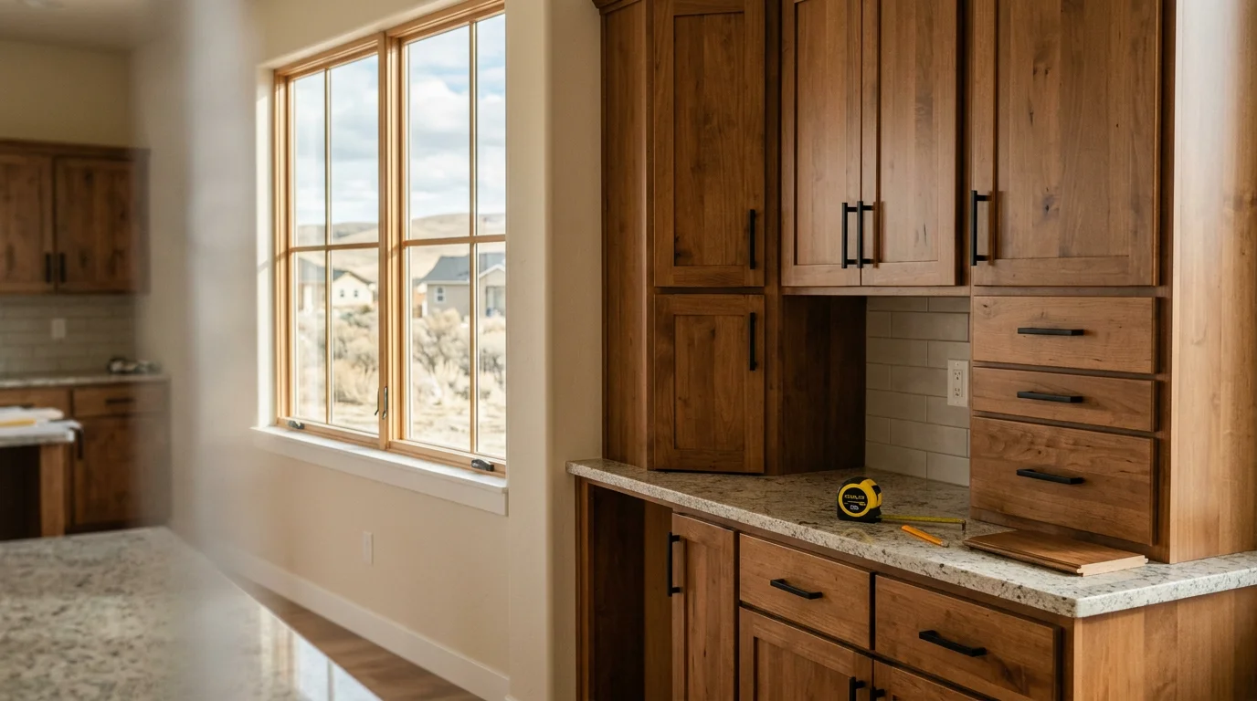 Custom kitchen cabinets installed in a Nampa home