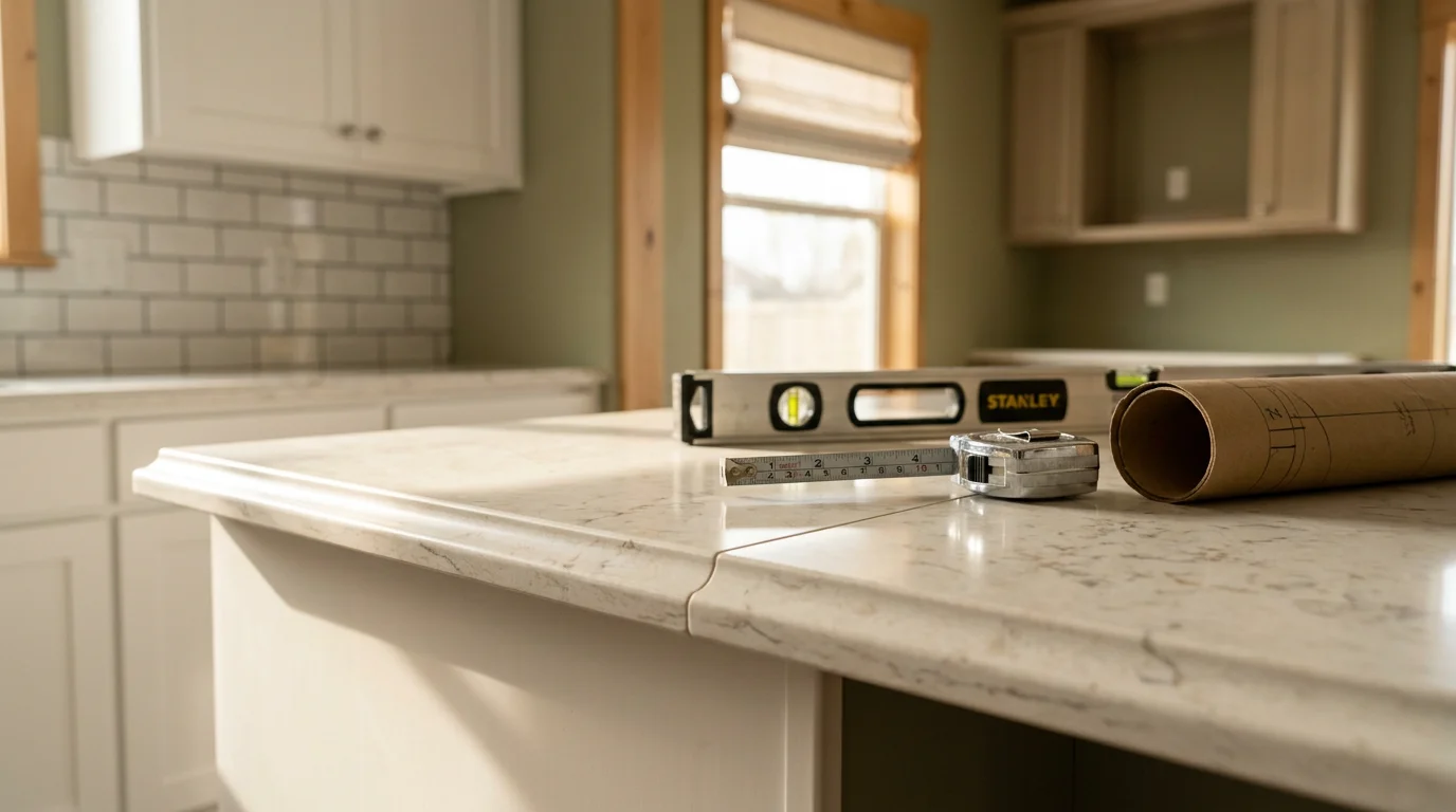 Installed countertop in a Nampa kitchen