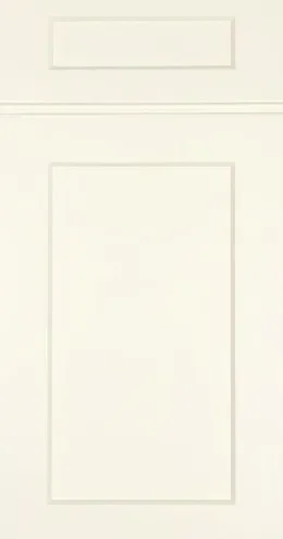 Antique white painted cabinet doors with recessed panel design