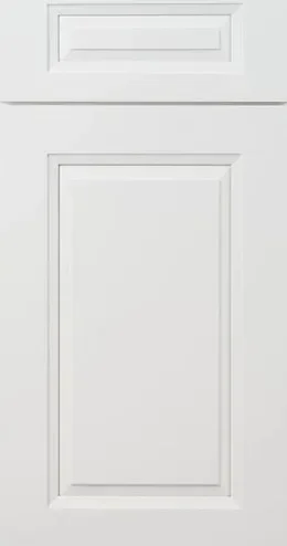 Cream shaker cabinet doors with recessed panel and stile-and-rail construction